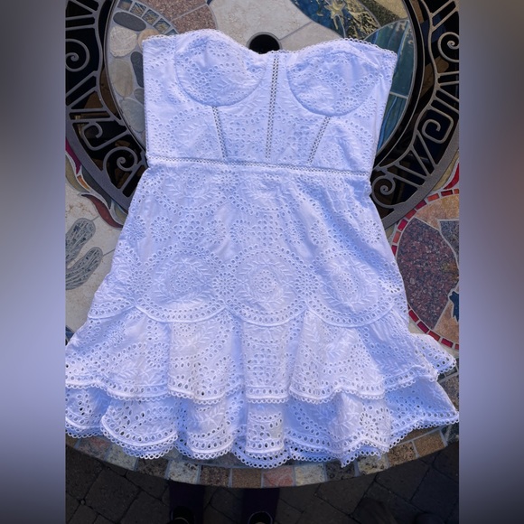 Jonathan Simkhai White Eyelet Dress size 14 - Picture 3 of 7